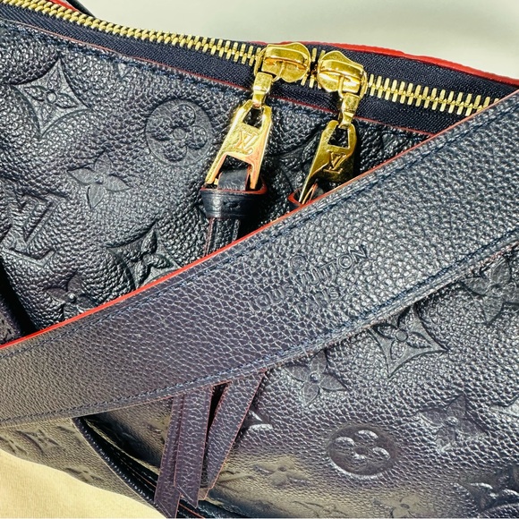 Louis Vuitton Ponthieu Handbag Monogram Empreinte Leather PM Blue Marine Rouge - Picture 12 of 16